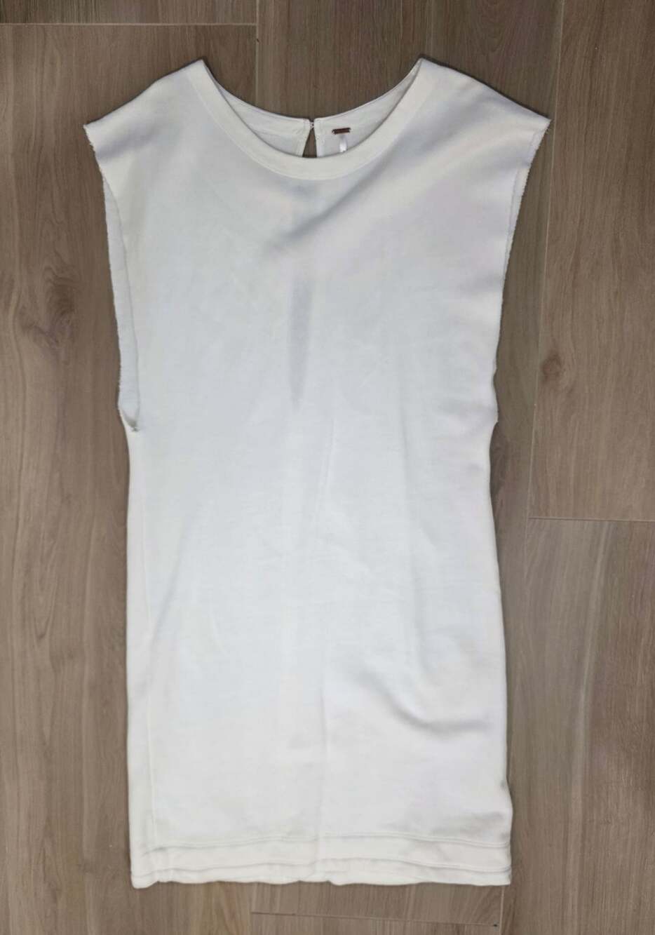Free People White Cotton Sleeveless Jersey Mini Dress